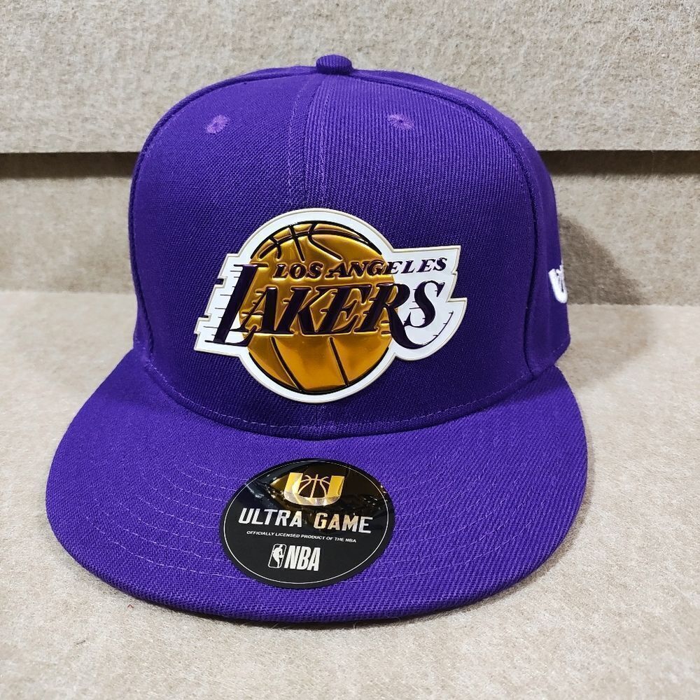 NBA Ultra Game Snapback Lakers Purple and Gold Hat #V